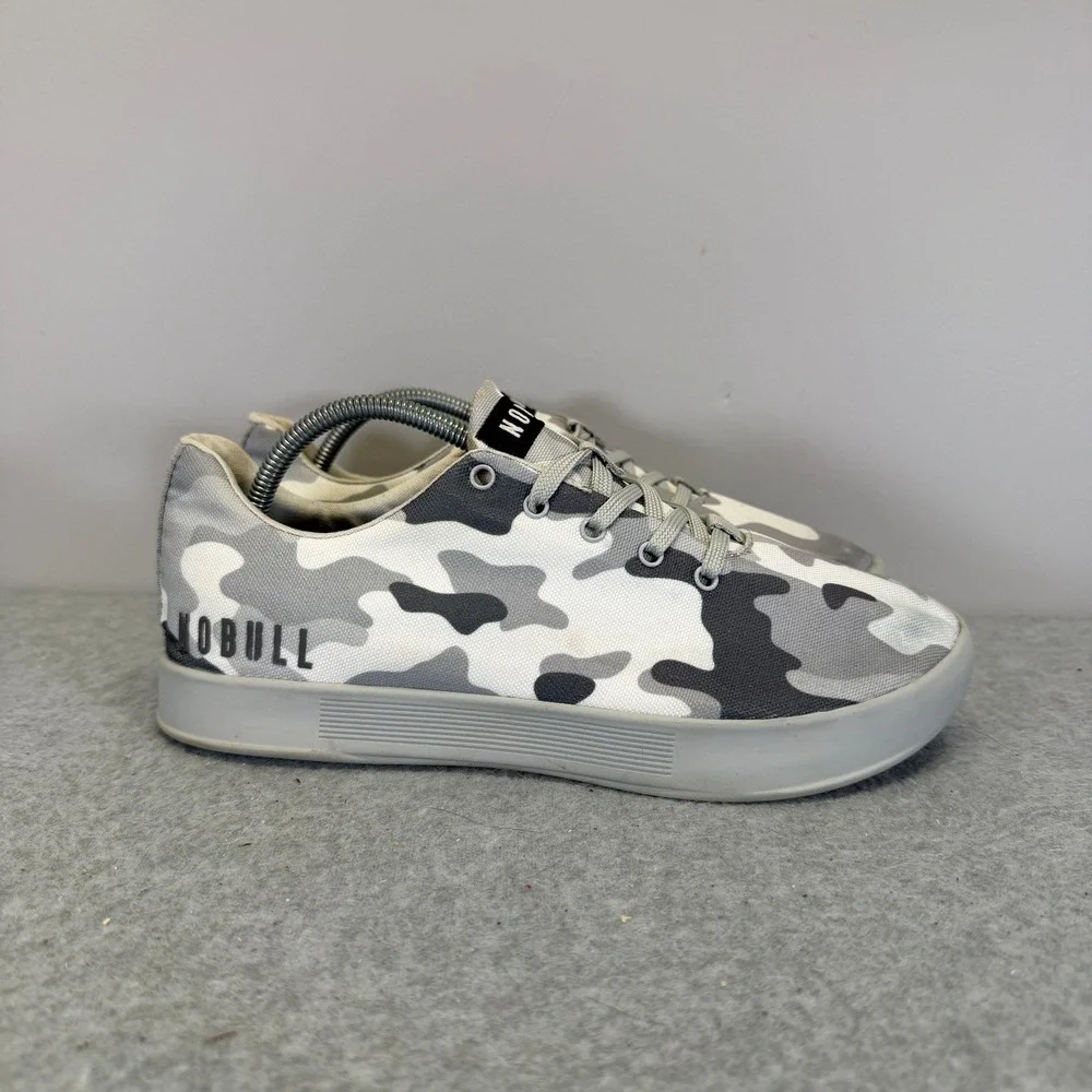 NOBULL Womens Shoes Size 8.5 Canvas Trainer Camo Grey White Athletic Sneakers